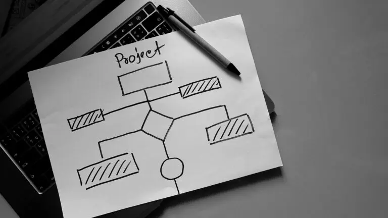 conceptual-project-flowchart-on-desk-with-laptop